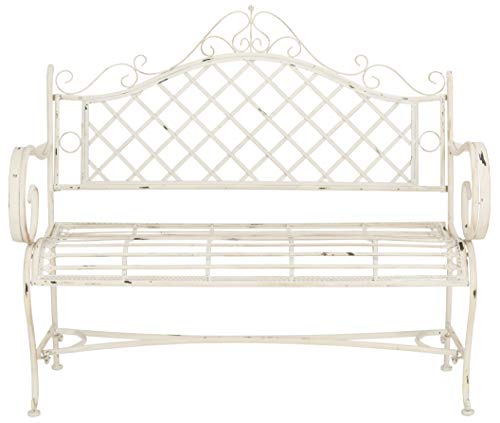 Safavieh PAT5017A Collection Adina Antique White Wrought Iron 51.25" Outdoor