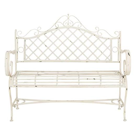 Adina Antique White Garden Bench by Safavieh