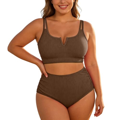 Maillot de bain bikini deux pièces grande taille respirant et protecteur UV
