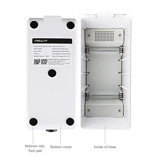 Creality Filament Dryer Box Dehydrator Storage Drier Machine With Fan Filament Spool Holder Keep Materials Dry During 3D Printing For 1.75/2.85/3.0 Pla,Petg,Abs,Tpu With Zipper Bags Humidity Card #TOP5