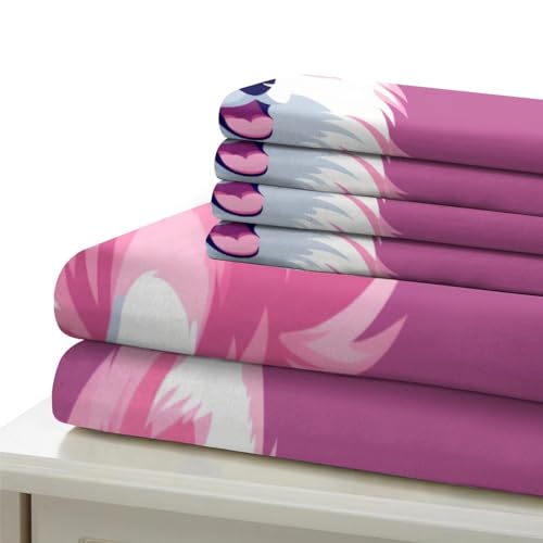 Housse de couette 135x200 cm imprimé renard 3D en microfibre douce