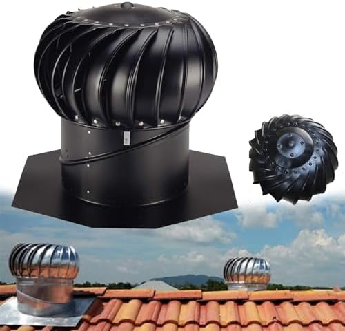 Stainless Steel Wind Turbine Vent Cap - 24in Attic Exhaust Fan, Rainproof Air Vent for Roof, Unpowered Ventilator for Chimneys, Factories & Farms