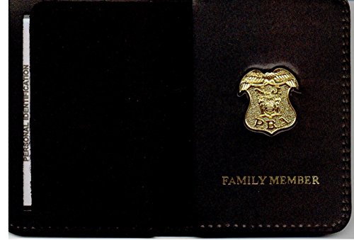 New Jersey PBA Officer's Family Member ID Card Wallet with Gold plated pin included unisex