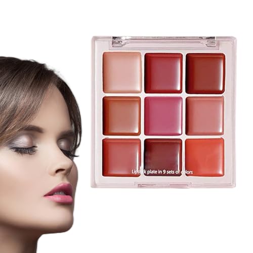 Paleta de Brillo Labial - Maquillaje Gloss Labial 9 Colores | Duradero Hidratante Mate Impermeable No Pegajoso Para Jóvenes Fiesta Uso Diario