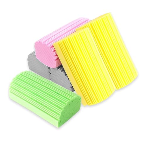YZROHYI 6 Piezas Plumero Humedo Esponja Mágica Atrapapolvo,Esponja Polvo Limpieza Reutilizable,Scrub Damp Duster,Esponja Humeda Absorbente,Esponja Quita Polvo Cocina,Esponja para Limpiar Baño