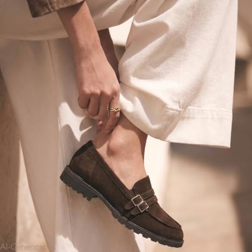 Tamaris Damskie klapki Wide Fit skórzane 8-84600-47 Mocca Suede 39
