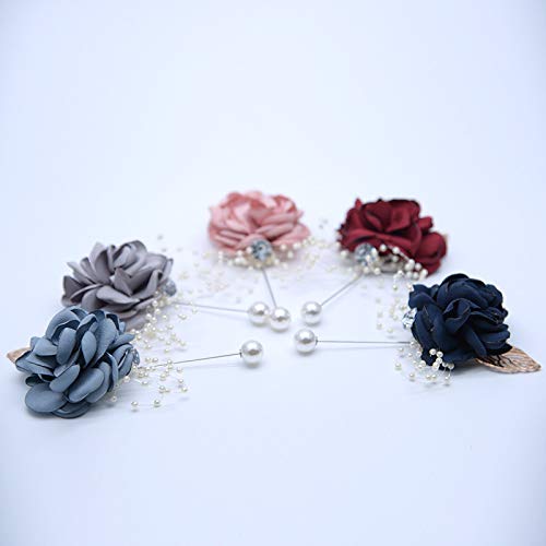 Bracciale da polso da ragazza, per matrimonio, con perle, da damigella d'onore, fiori a mano da donna per feste di nozze, corpetto da ritorno a casa