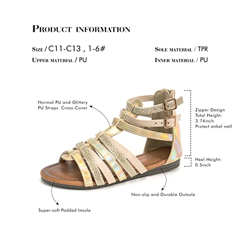 Image of FUNKYMONKEY Girls Gladiator Strap Sandals Flat Thong Cross Strappy Sandals