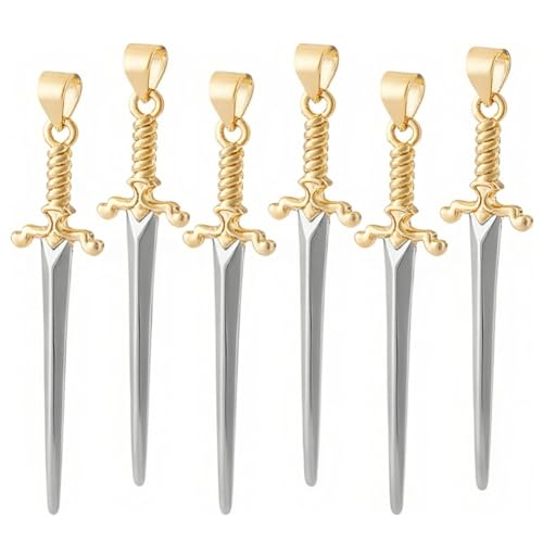 AHANDMAKER 6�� �\�[�h�`���[�� �^�J�����O�\�[�h�`���[�� �����Y ���f�B�[�X 42mm �S�[���f���V���o�[ �_�K�[ �_���O���y���_���g �W���G���[����p DIY �l�b�N���X �u���X���b�g �C�������O ������ �N���t�g�p�i