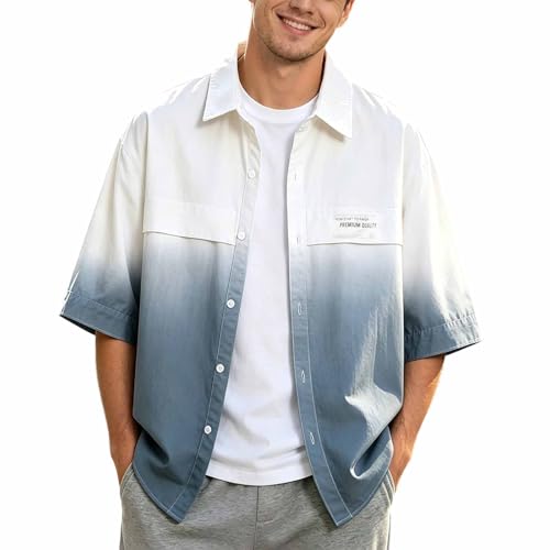 Chemise hawaïenne homme grande taille au dégradé coloré chic pour l'été