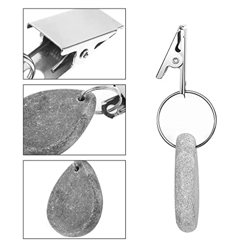 SteelFever 12Pcs Tablecloth Weights, Marble Teardrop Heavy Duty Tablecloth Pendants with Clip for Picnic Wedding Tables Decor (Grey-Drop)