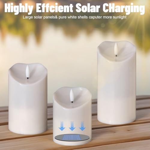 Image of Wondise Rechargeable Solar Candles Outdoor Waterproof IP65