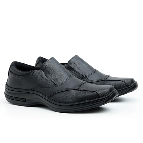 Sapato Social Masculino Firenze Couro Legítimo Confroto Calce Fácil 5080 (44, Preto)