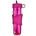 Trudeau Plastic Water Bottle 16 oz, BPA Free Tritan Hard Materials, With flexible silicone straw, Sports Water Bottles w/Cool Cold Drinking Portable Perfect for Outdoor Bicycle & Camping & Gym- Pink