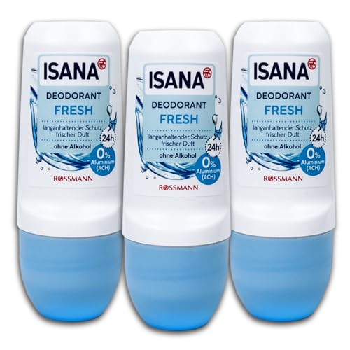Desodorante en roll-on Fresh ISANA de 50 ml ideal para llevar al gimnasio o en viajes de trabajo