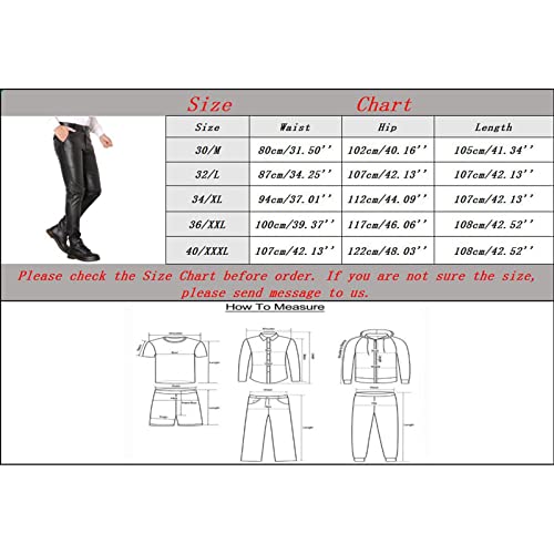 Pantalon en cuir pour homme ajusté vêtement élastique chic de loisirs