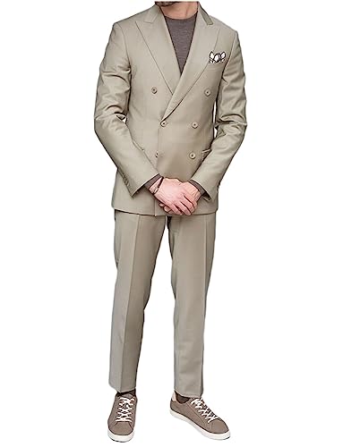 Costume de marié deux pièces pour homme recherchant un smoking d'affaires croisé chic