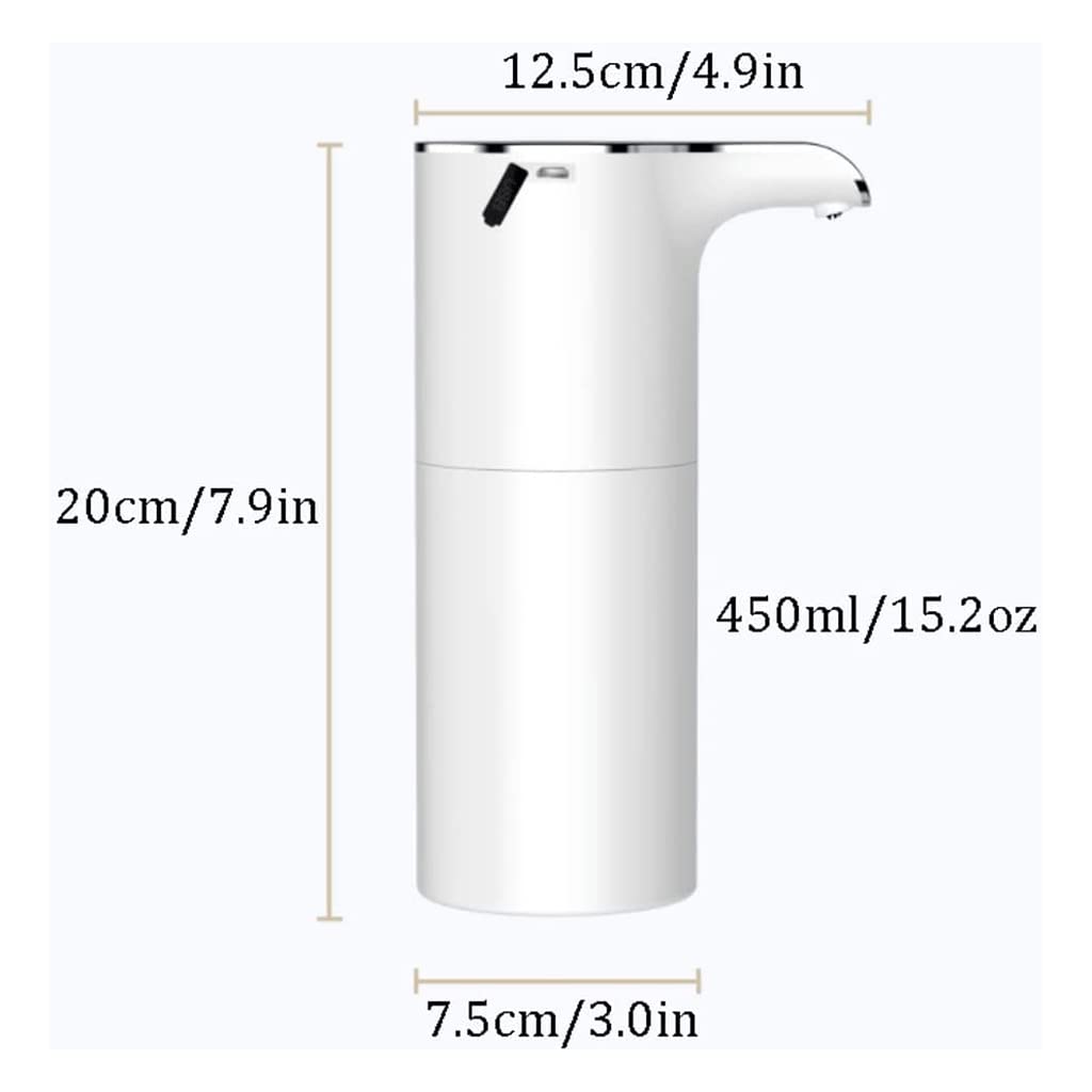 Dispenser Automatico di Sapone Ricaricabile con Dispenser di lozione per finestre di visualizzazione Tappetino Antiscivolo, Pompa per Sapone elettrica con Interruttore Regolabile
