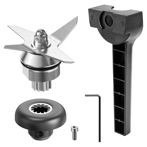 Blade Replacement Parts Kit Compatible with Vitamix, Blender Wet Blade Replacement Assembly with Wrench and Drive Socket Replacement for Vitamix 64oz and 32oz Container