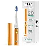 Pop Sonic Electric Toothbrush (Orange) - Travel Toothbrushes w/AAA Battery | Kids Electric Toothbrushes with 2 Speed & 15,000-30,000 Strokes/Minute, Dupont Nylon Bristles