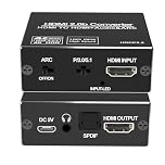 HDMI Audio Extractor, 4K@60Hz HDMI ARC Audio Extractor Splitter, TV to Optical Toslink SPDIF & 3.5mm Stereo Output, Supports HDCP 2.2 DTS 5.1 for Soundbar, Home Theater PS5/PS4/PS3/Blu-ray/HDTV
