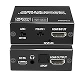 HDMI Audio Extractor, 4K@60Hz HDMI ARC Audio Extractor Splitter, TV to Optical Toslink SPDIF & 3.5mm Stereo Output, Supports HDCP 2.2 DTS 5.1 for Soundbar, Home Theater PS5/PS4/PS3/Blu-ray/HDTV