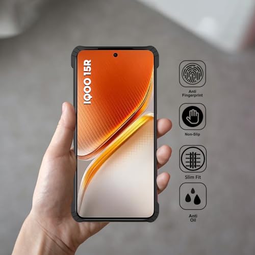 Image of Polycarbonate Crystal Clear Back Cover Case for iQOO 15R 5G | 360 Degree Protection | Shock Proof Design | Transparent Back Cover for iQOO 15R 5G - Black Bumper