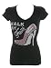 Women's Walk by Faith Rhinestone Bling T-Shirts Black