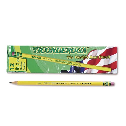 Lápices Dixon Ticonderoga F (x12) Mina Negra miniatura 1