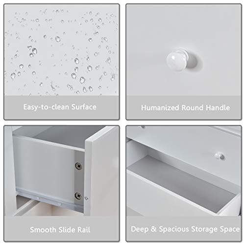 Giantex 5 Drawer Chest, Storage Dresser, Wooden Clothes Organizer Bedroom, Hallway, Entryway Furniture Large Storage Cabinet (White) #TOP7