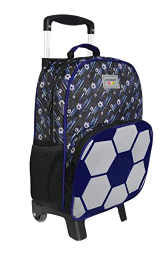 Kit Mochila Futebol De Rodinhas Grande Menino Lancheira Térmica Com Alça De Ombro Bolsos Laterais Ma