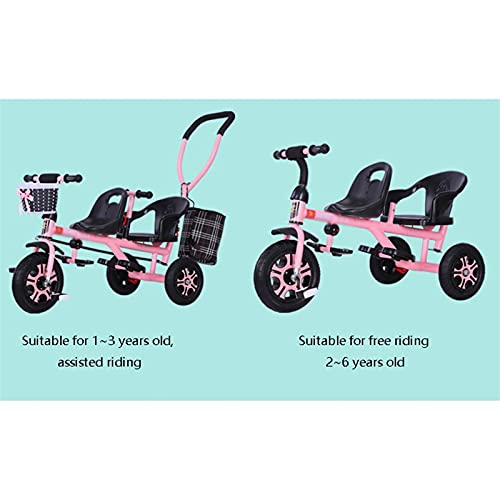 chuanghaoshop Kinderen Kinderen Trike Kind 3 Wiel Driewieler Bike Tandem Twin Dubbele Wandelwagen Lichtgewicht Voor- en… - Image 7