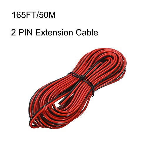 Hong 111 Marine Boat Lights Extension Cable Wire Cord, 165Ft/50M 22Awg 2 Pin Wires Cord For Lights Led Strips Single Colour Marine Kayak Boat Navigation Courtesy Trailer #TOP2