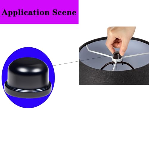 Image of Black Lamp Finials, 1 /4-27 Thread, 1 /2 Inch Lamp Shade Nuts for Harp Tops | 8 Packs Finish Metal Finials with 1 /4-27 Female Threads for Compatible Table, Floor, Desk And Bedside Lamp Harps