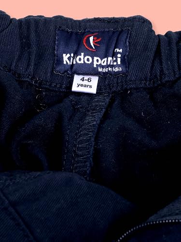 Image of KiddoPanti Boys 100% Cotton Twill Chinos Pant | Comfortable Regular Fit | 2 Side Pocket, 2 Back Pocket | Ankle Length | Back Elasticated Waistband with Button Zip Open Fly
