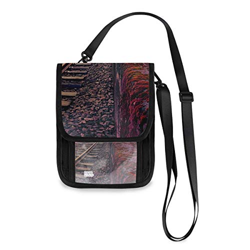 Preisvergleich Produktbild Bahngleis Sternennacht Kartenhalter Handytasche Brieftasche Nette Geldbörse Großes Münzfach