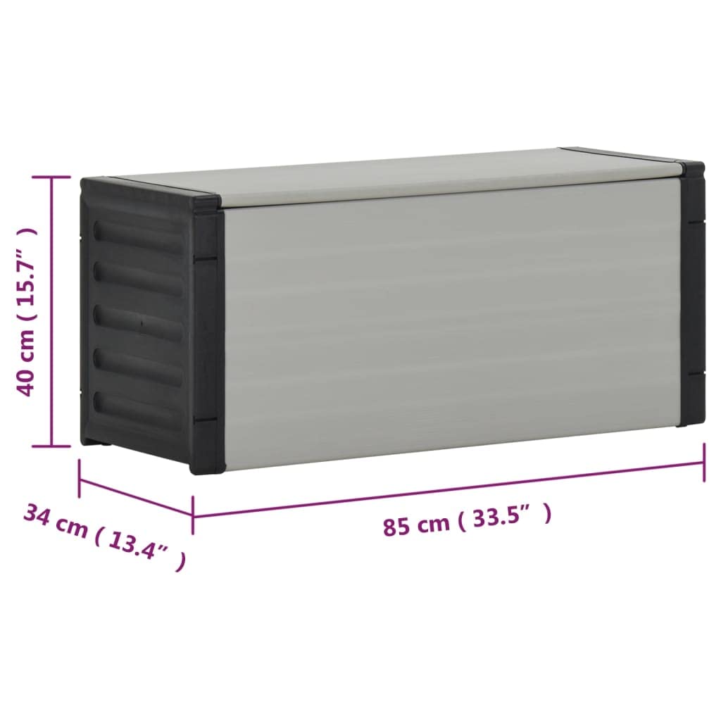 Mülltonnenbox Grau 85 x 34 x 40 cm aus PVC und PP für Recycling Trennung, mit Deckel und geruchsschutz für Küche, Bad, Büro und Garten, leicht zu reinigen und umzusetzen
