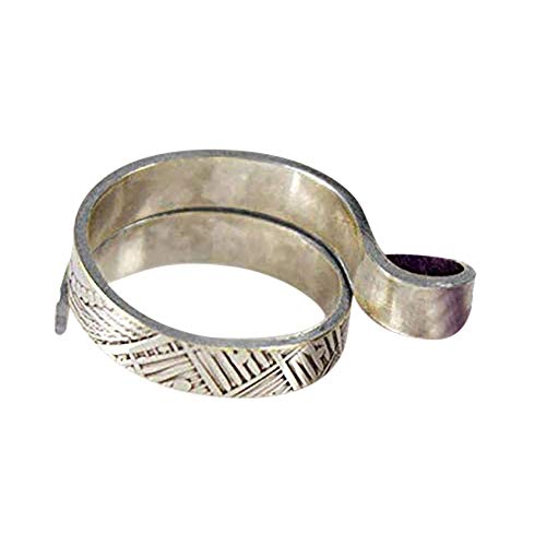 FeiliandaJJ Adjustable Knitting Loop Crochet Loop Knitting Accessories Knitting Ring,Vintage Strickfingerhut Fadenführer für DIY Strickhandwerk (Weiß) Cover