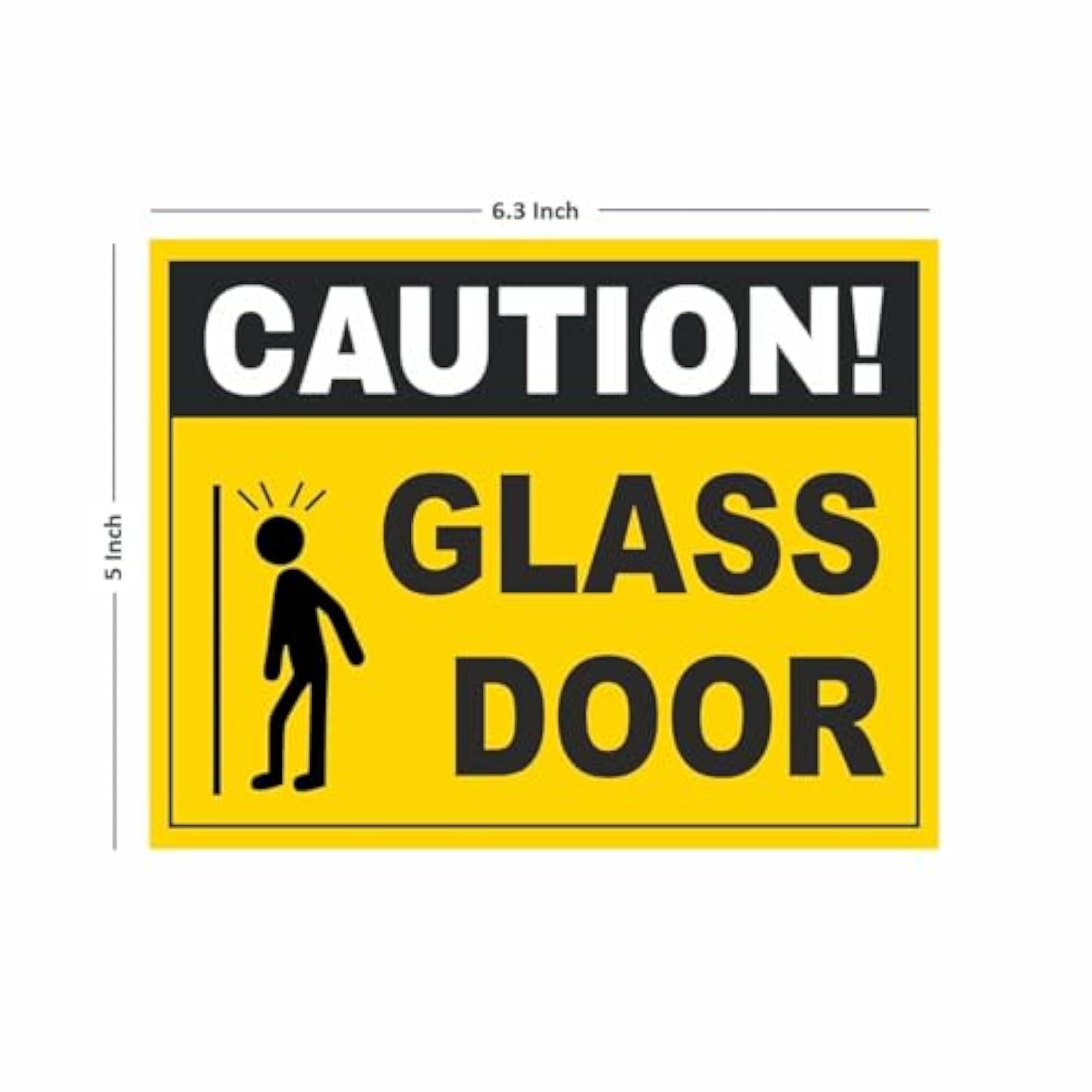 Self Adhesive Caution Glass Door Sign Stickers