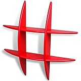 Unsichtbares Montagesystem vidaXL Wandregal Wandboard Retro Cube Regal Bücherregal Hängeregal MDF DVD Rot