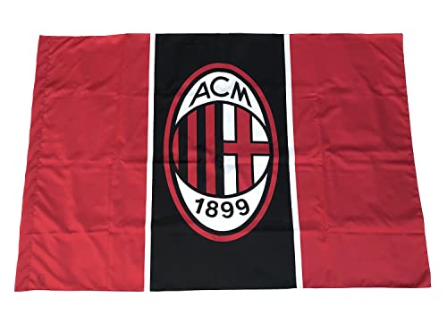 CALCIOGADGETS Bandiera Milan Ufficiale Grande Rossonera cm. 97 x 143 Logo 1899 per Tifoso Milanista BGMILOG1899-97X143