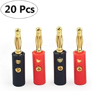 MCIGICM 4mm Banana Speaker Wire Cable Screw Plugs Connectors, 20 Pcs
