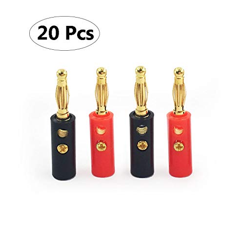 MCIGICM 4mm Banana Speaker Wire Cable Screw Plugs Connectors, 20 Pcs