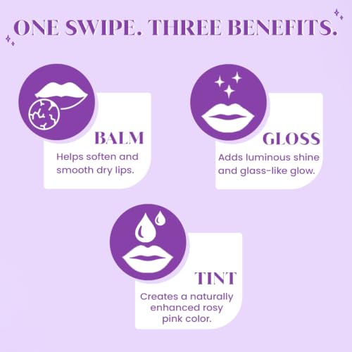 Image of Glamveda Glowy pH Jelly lip Balm 4g | pH Adapting Lip Balm with Custom Pink Tint | Hydrating Jelly Gloss Balm | Shimmer Lip Glow | Non-Sticky Lip Care