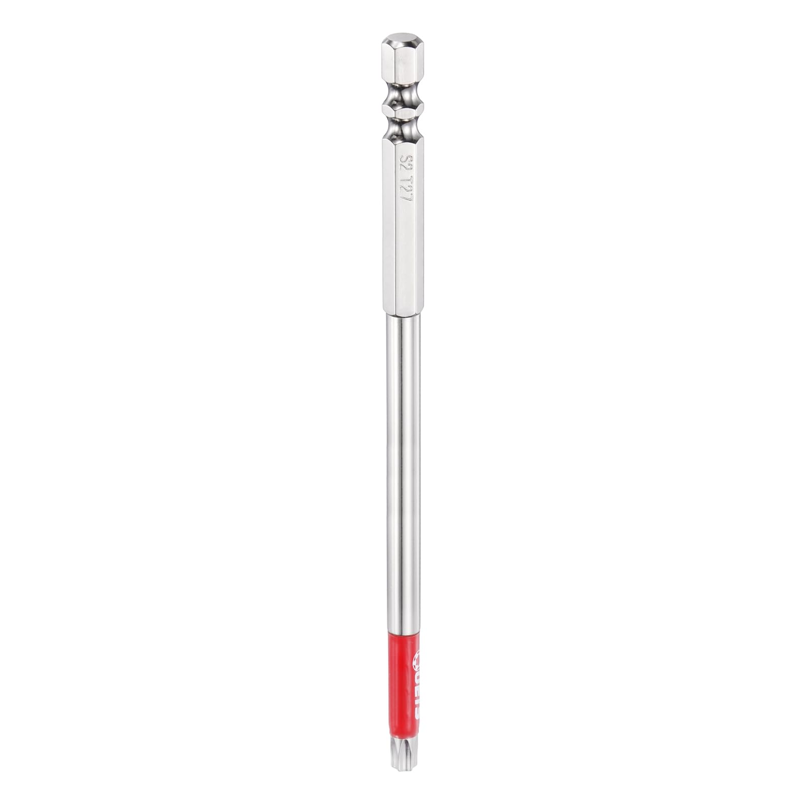 sourcing map TT27 Torx Head Screwdriver Bit 1/4" Hex Shank 150mm Long Magnetic Tamper Proof 6 Point Star Drill Bits S2 Steel Industrial Power Screwdrivers with Hole Tip