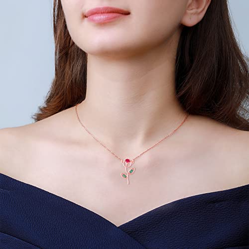 Image of GIVA 925 Silver 18k Gold Plated Rose Gold Zircon Necklace | Gifts for Women & Girls