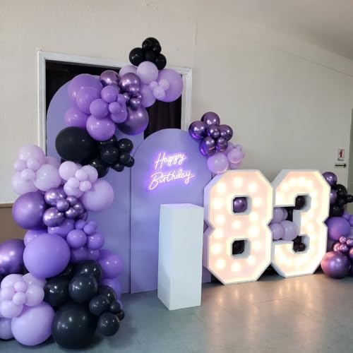 Image of Lukiituke Purple Balloons, 65Pcs Dark Purple Latex Balloons | 12in Latex Balloons for Birthday, Weddind, Bridal Showerl Decorations
