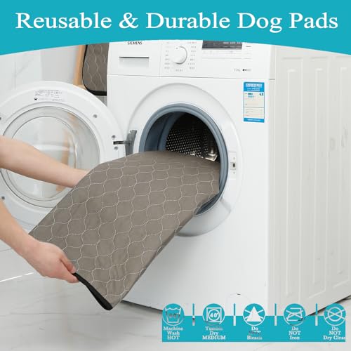 Image of Bunlitent Washable Pee Pads for Dogs 36 inch x 48 inch, 5 Pack, Reusable Potty Buddy for Dogs Washable, Dog Training Pads with Quick Dry, Large Anti-Slip Whelping Pad for Pet, Playpen, Incontinence