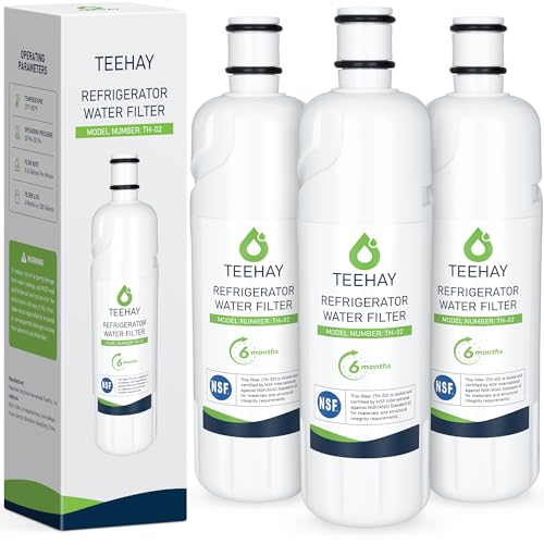 TEEHAY W10413645A Water Filter 2 Replacement, Compatible with Everydrop Filter 2, EDR2RXD1, Whirlpool WHR2RXD1, P9KB2L, P9RFKB2L, Whirlpool WRX986SIHZ, WRF757SDHZ, WRF767SDHZ, WRF736SDAM, 3 Pack