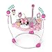 Bright Starts, Disney Baby, Saltador y Centro de Actividades Minnie Mouse Forever Besties, 10 juguetes de actividad, andador con música y luces, gira 360°, ajustable, rosa, a partir de 6 meses